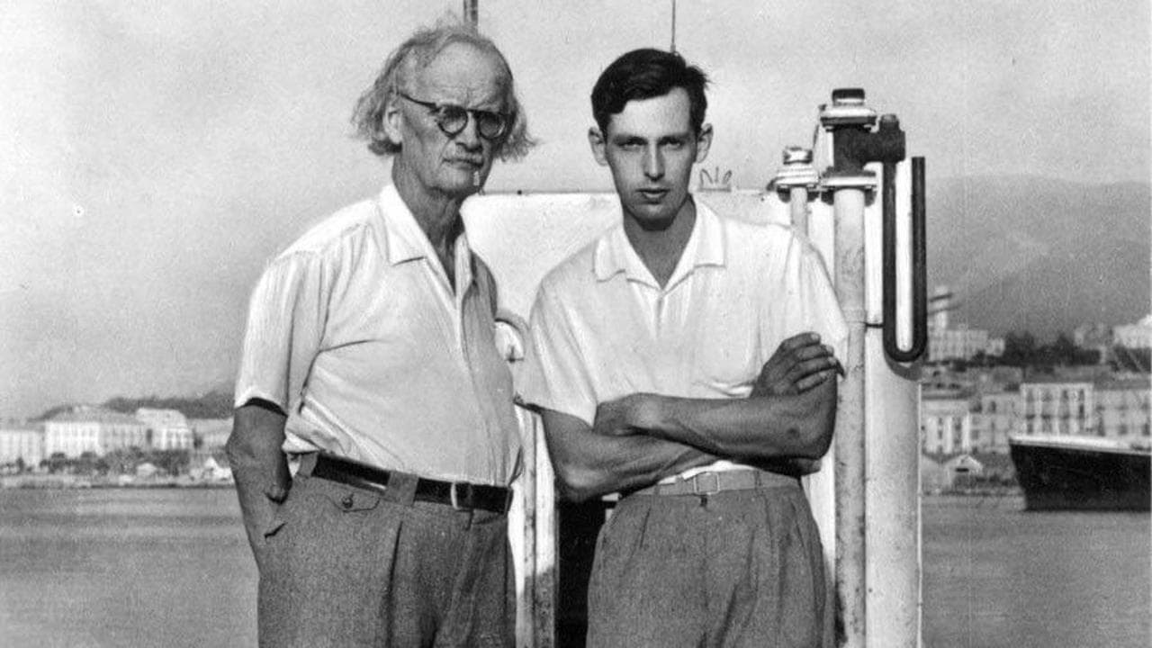Batiscafo Trieste Auguste e Jaques Piccard a Castellamare di Stabia 1953 Auguste e Jaques Piccard a Castellamare di Stabia 1953