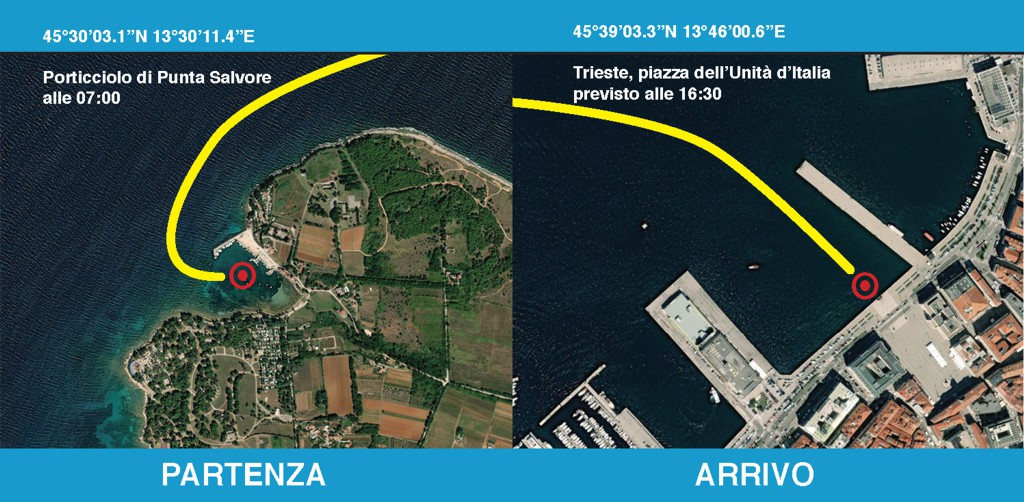 Traversata delle Tre Nazioni mappa partenza e arrivo